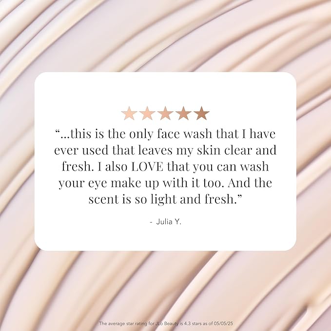 JLO Beauty That Hit Single Face Wash Cream, Antioxidant Rich Gel Cleanser & Makeup Remover Skin Care Formula Gentle Pore Cleansing Daily Facial Cleanser to Support Smooth, Radiant Skin, 5 Oz-FemmiqueWomen