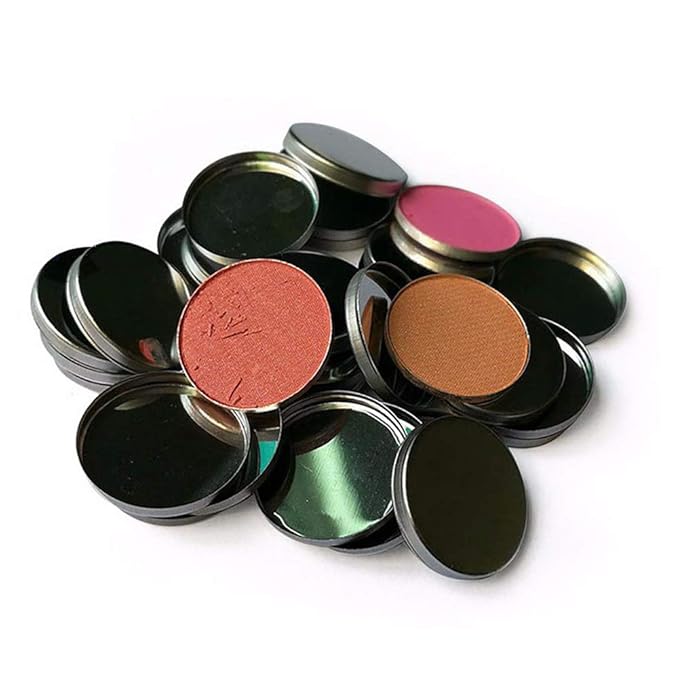 20 Pieces Empty Round Metal Tin Palette Pans Round Metal Pans Cosmetic Eyeshadow Pans for Eyeshadow Palette Magnetic Makeup Palette, 36mm Diameter 3.5mm Height-FemmiqueWomen