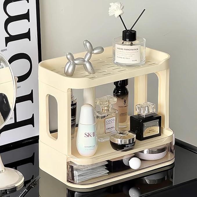 3-Tier Desk Organizers & Dispensers，Mail Holder for Office Desk Organization，Kitchen Spice Rack or Bathroom Countertop Organizer, Gift for Teachers, Classmates, and Friends (Beige)-FemmiqueWomen