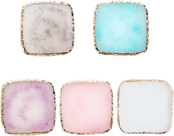 1 Piece Nail Art Palette Nail Polish Palette Mixing Palette Makeup Plate Nail Plates for Nail Art Nail Tip Holder Nail Art Display (Light Purple Square)-FemmiqueWomen