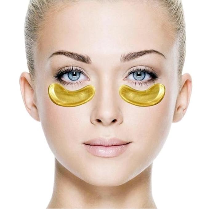 20 Pairs Gold Eye Mask Powder Crystal Gel Collagen Eye Pads For Anti-Aging & Moisturizing Reducing Dark Circles, Puffiness, Wrinkles-FemmiqueWomen
