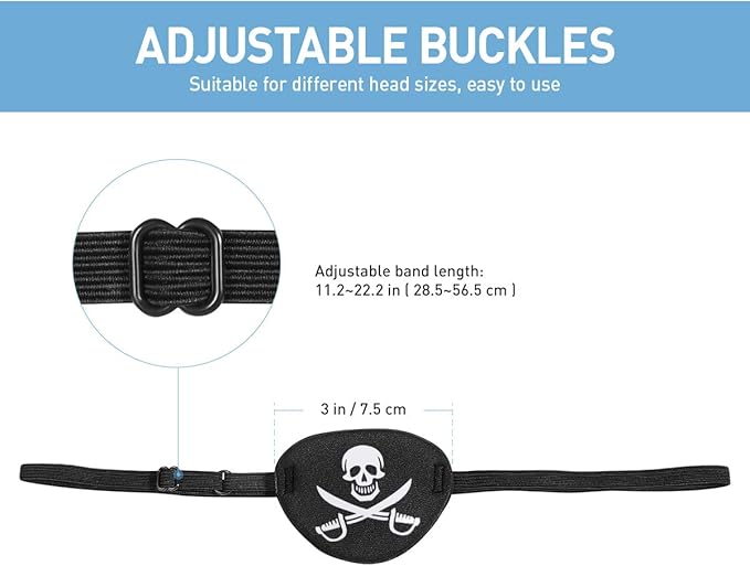 2pcs Eye Patch Mask Skull and Cross Bones with Adjustable Strap-FemmiqueWomen