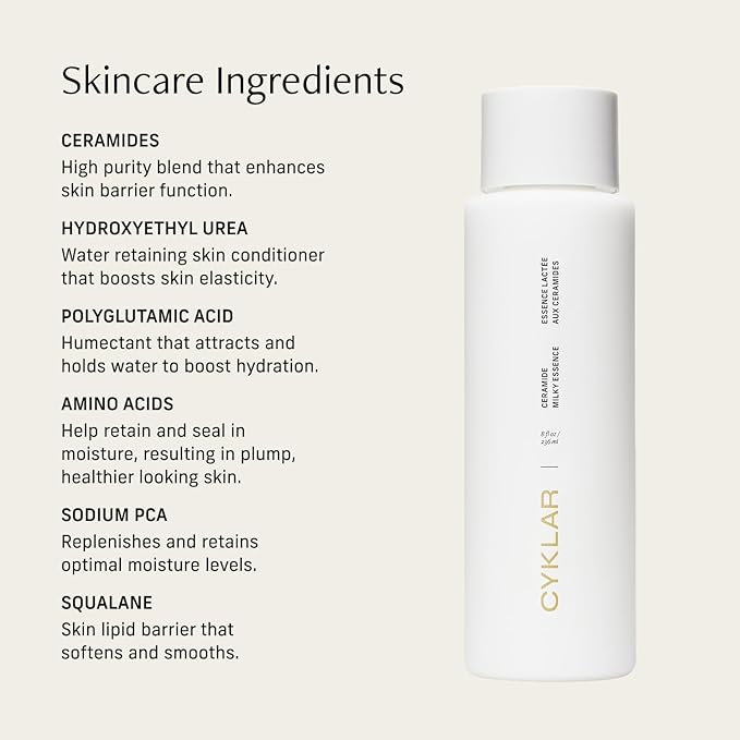 Ceramide Milky Essence – Unscented Body Lotion for Dry, Sensitive Skin – Lightweight Hydrating Ceramide Moisturizer for Skin Barrier with Polyglutamic Acid & Hydroxyethyl Urea - 8 fl oz-FemmiqueWomen