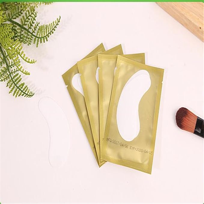 100 Pairs Set，Eye Gel Patches,Under Eye Pads Lint Free Lash Extension Eye Gel Patches for Eyelash Extension (gold)-FemmiqueWomen