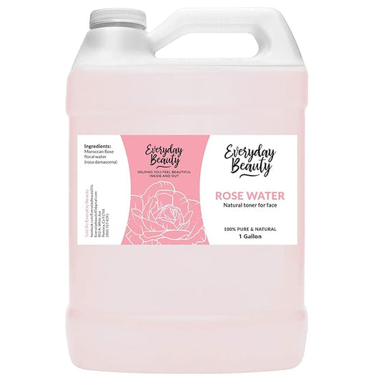 Rose Water Facial Toner Bulk - 1 Gallon Alcohol-Free Vegan All Natural Refreshing for Face and Hair - Uplifts, Calming & Soothing for All Skin Types-FemmiqueWomen
