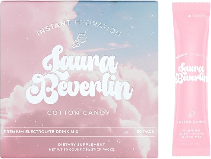 Instant Hydration Electrolytes Powder Packets - Cotton Candy Drink Mix - Zero Sugar - Keto, Vegan, Gluten-Free, Non-GMO - Boost Recovery, Brain Health, Muscle & Tissue Support- 30 Sticks-FemmiqueWomen
