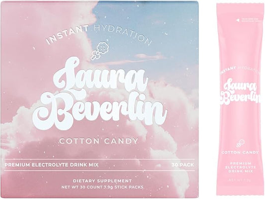Instant Hydration Electrolytes Powder Packets - Cotton Candy Drink Mix - Zero Sugar - Keto, Vegan, Gluten-Free, Non-GMO - Boost Recovery, Brain Health, Muscle & Tissue Support- 30 Sticks-FemmiqueWomen