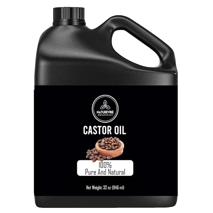 Naturevibe Botanicals Castor Oil 32 Ounces | 100% Pure and Natural | Great for Skin Care and Hair Care | Hexane Free Unrefined Oil for Enhanced Eyebrows and Eyelashes 32 Fl Oz | 946ml-FemmiqueWomen