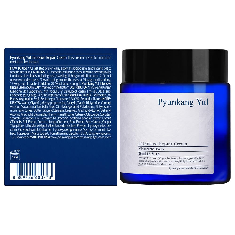 Pyunkang Yul PKY Intensive Repair Cream - Ceramide Moisturizer for Dry Skin with Shea Butter & Macadamia Oil, 1.7 Fl. Oz-FemmiqueWomen