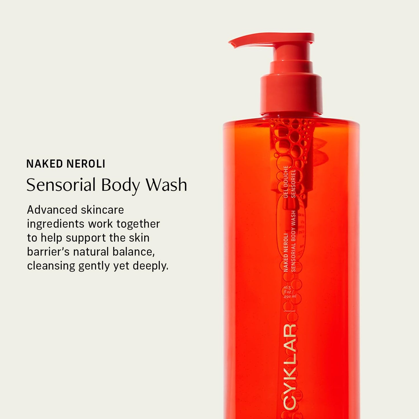Sensorial Body Wash. Naked Neroli Hydrating Cleanser with Moisture Locking Multi-Oil Complex, Sodium PCA and Glycerin. Nourishing Shower Gel for Women and Men, 16.5 Fl Oz Luxury Bodywash-FemmiqueWomen