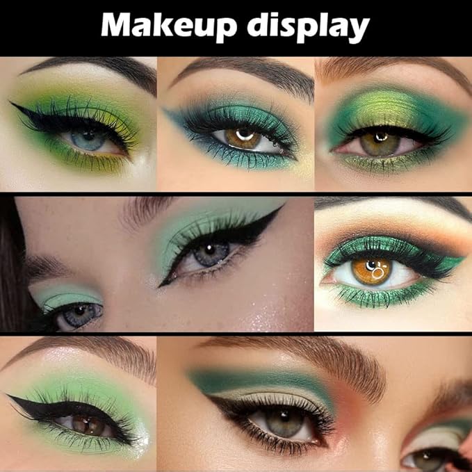 16 Colors Green Olive Matte Shimmer Eyeshadow Palette for Eye Makeup,High Pigmented White Gray Eye Shadow Primers Powder Palet de sombras de ojos-FemmiqueWomen