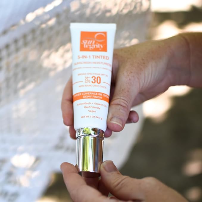 Suntegrity Tinted 5 in 1 Mineral Sunscreen for Face (SPF 30-2 oz) - Medium | BB Cream Moisturizer with Physical UVA/UVB Broad Spectrum Protection | Safe for Sensitive Skin-FemmiqueWomen