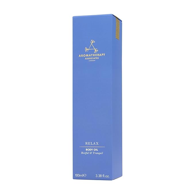 Aromatherapy Associates Relax Body Oil. Luxurious Blend of Oils for a Nourished Body. Made with Vetivert, Chamomile and Ylang Ylang Essential Oils (3.4 fl oz)-FemmiqueWomen