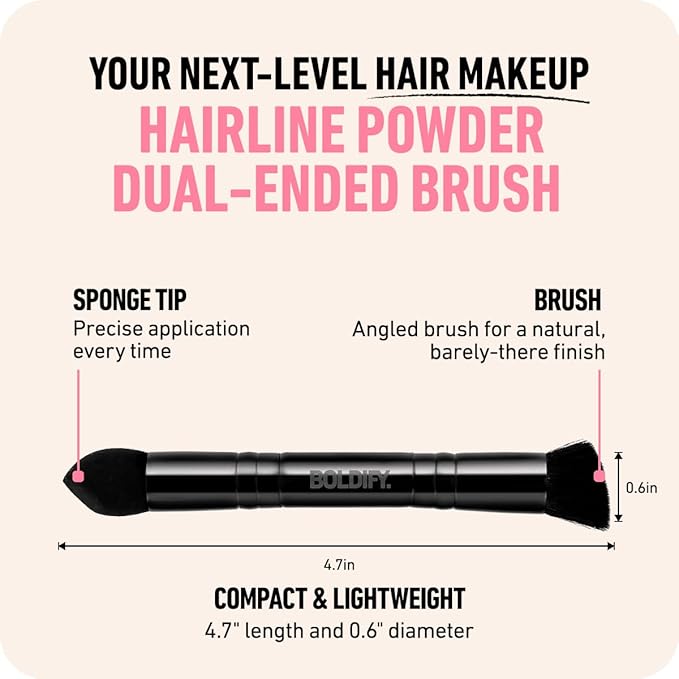 BOLDIFY Dual-Ended Hairline Powder Brush - Precision Makeup Brush Set with Sponge Tip for Seamless Blending - Ideal as a Concealer Brush, Hair Contour Brush, and Root Touch Up-FemmiqueWomen