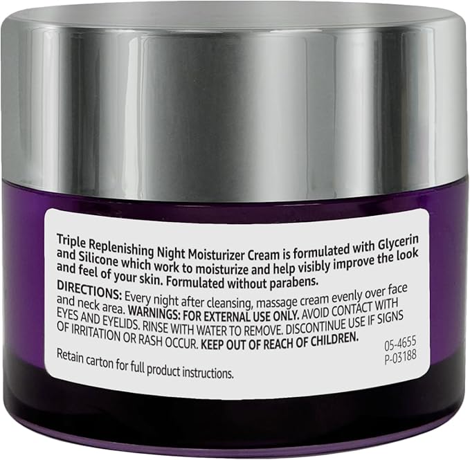 Amazon Basics Triple Replenishing Moisturizer, Night Cream, 1.7 Ounces, 1-Pack-FemmiqueWomen