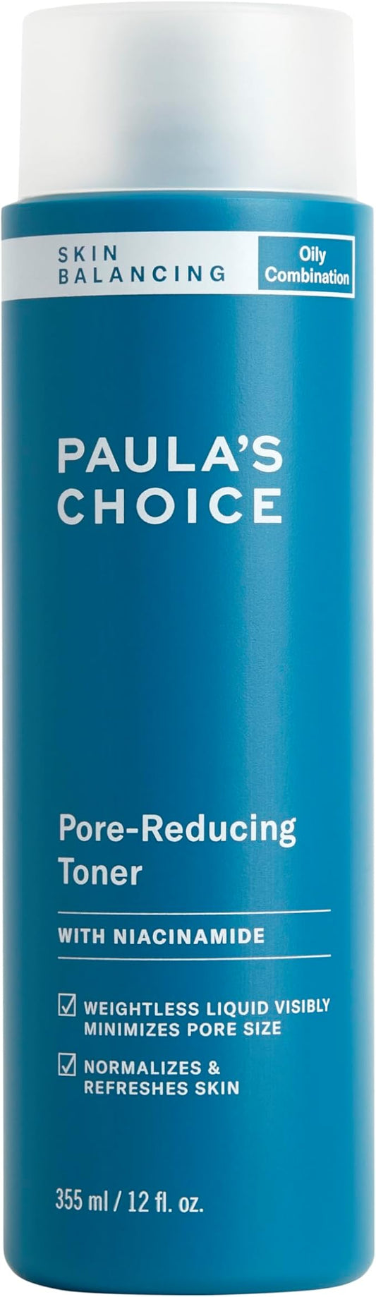 Paula's Choice SKIN BALANCING Pore-Reducing Face Toner for Combination and Oily Skin, Minimizes Large Pores, Controls Oil & Shine, Hydrates & Replenishes, Suitable for Acne-Prone Skin, 12 Fl Oz Bottle-FemmiqueWomen