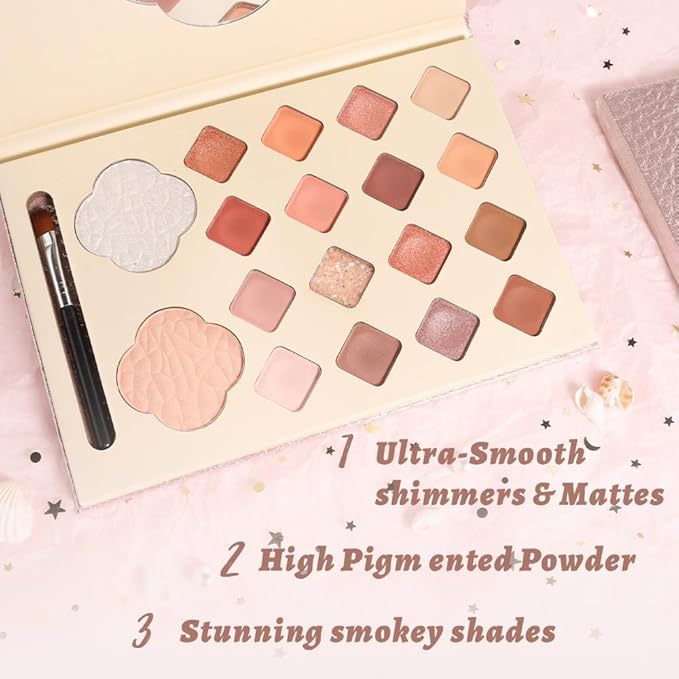 18 Girds Colorful Matte Shimmer Eyeshadow Palette for Eye Makeup,High Pigmented Eye Shadow Primers Powder Palet de sombras de ojos-FemmiqueWomen