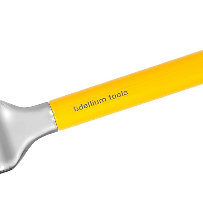 Bdellium Tools Professional Makeup Brush - Studio Series 971 Large Slanted Double Dome Blender - With Soft Synthetic Fibers, For Quick & Easy Application and Blending (Yellow, 1pc)-FemmiqueWomen