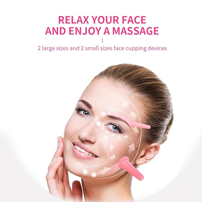 14PCS Facial Cupping for Massage - Face Cupping Set, Vacuum Suction Cups for Neck Body Beauty Anti Cellulite Cup Therapy and Cellulite Massager-FemmiqueWomen