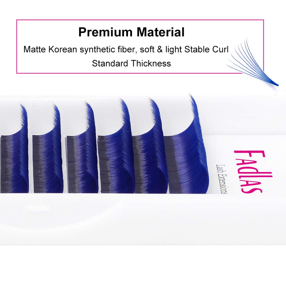 Volume Eyelash Extensions D curl Easy Fan Lash Extensions 8~14mm Mix Tray Blue 0.07mm Lash Extension Supplies by FADLASH (Blue 0.07-D-Mix)-FemmiqueWomen