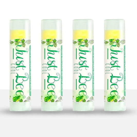 100% Natural Beeswax Lip Balm with Organic Oils (Cool Peppermint, 4 pack)-FemmiqueWomen