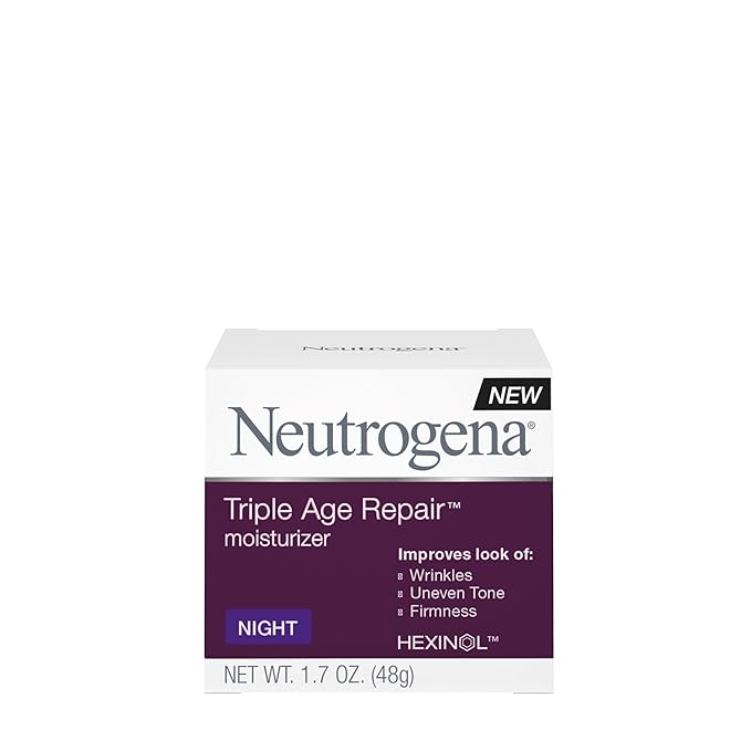 Neutrogena Triple Age Repair Night Cream, 1.7oz Jar, Anti-Aging Face Cream, Face Moisturizer For Women & Men, Hydrating Night Face Moisturizer for Even Skin Tone & Firming, Vitamin C-FemmiqueWomen