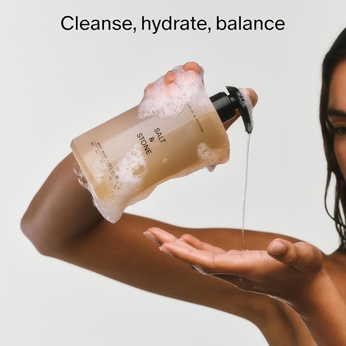 Salt & Stone Body Wash with Antioxidants for Deep Moisture | For Women & Men, Sulfate, Paraben, & Dye Free, Leaving Skin Soft and Hydrated - 15.2 fl oz-FemmiqueWomen