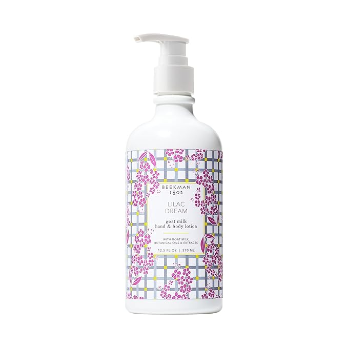 Beekman 1802 Goat Milk Body Lotion, Lilac Dream - Scented - 12.5 oz - Hydrating & Deeply Moisturizing - With Shea Butter & Jojoba Seed Oil - Good for Sensitive Skin - Cruelty Free-FemmiqueWomen