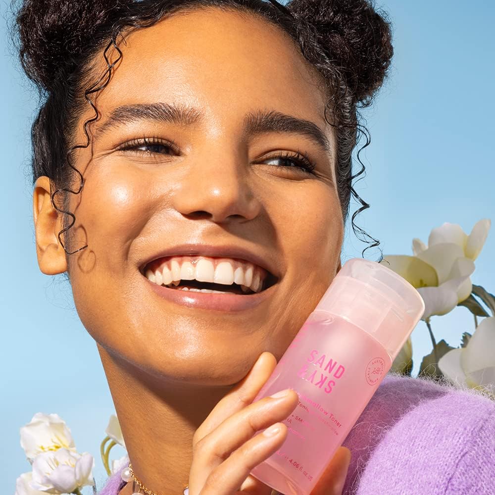 Sand & Sky Australian Essentials Brightening Toner with Niacinamide & Glycolic Acid - Marshmallow Extract Essence, Exfoliates & Strengthens Skin, 4.2 fl oz-FemmiqueWomen
