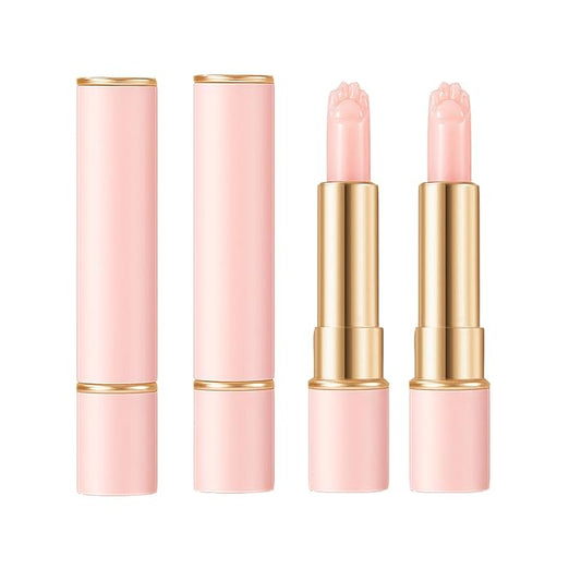 2PCS Thermochromic Lip Balm,Cat Paw Shaped Color Changing Lip Balm, Mini Cute Moisturizing Lip Balm, Long Lasting Lip Balm for Dry Lips Temperature Change Fruit Jelly Lipstick for Female Student-FemmiqueWomen