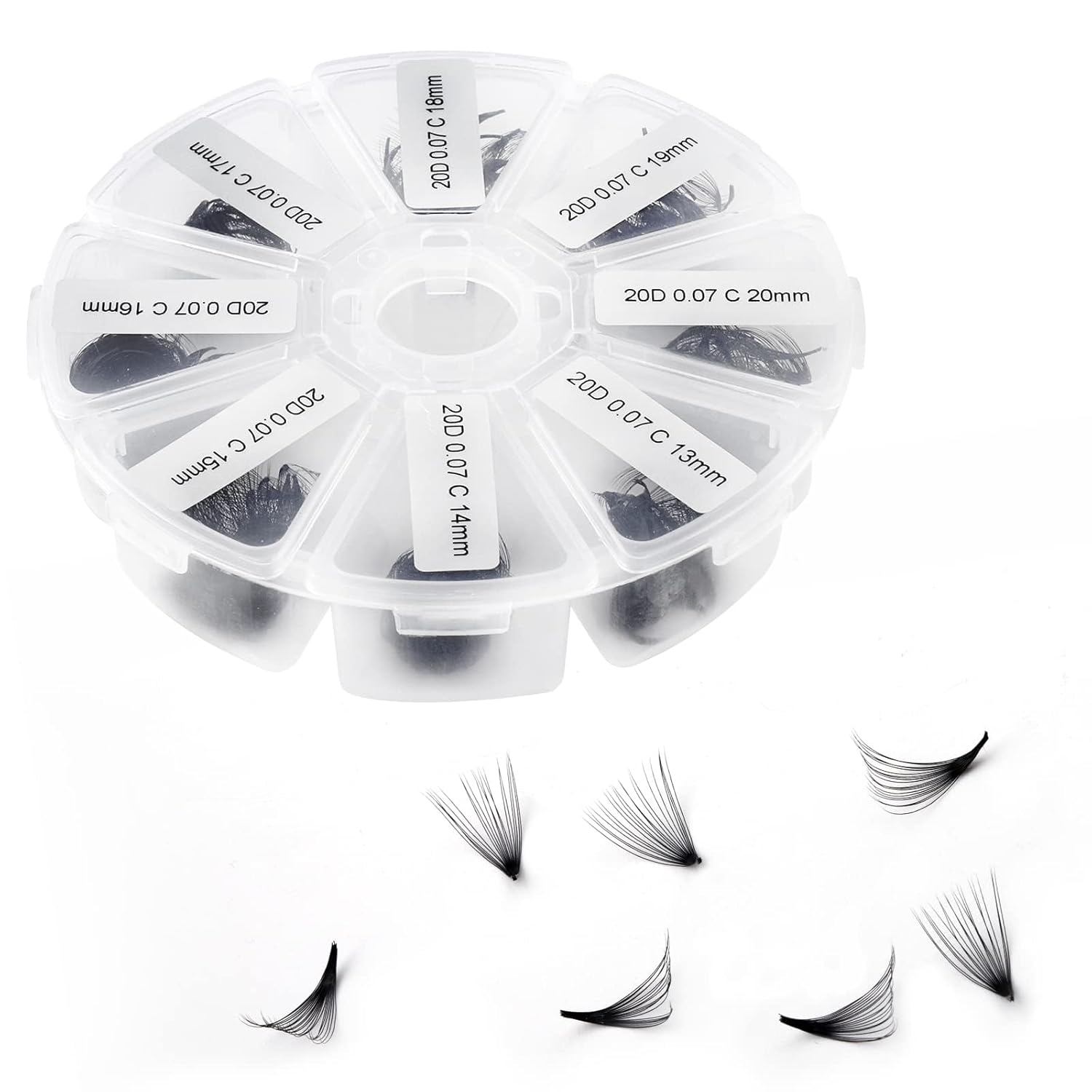 Pre-made Fans for Eyelash Extension 500+20D D Curl Handmade Loose Volume Lashes9-16mm-FemmiqueWomen