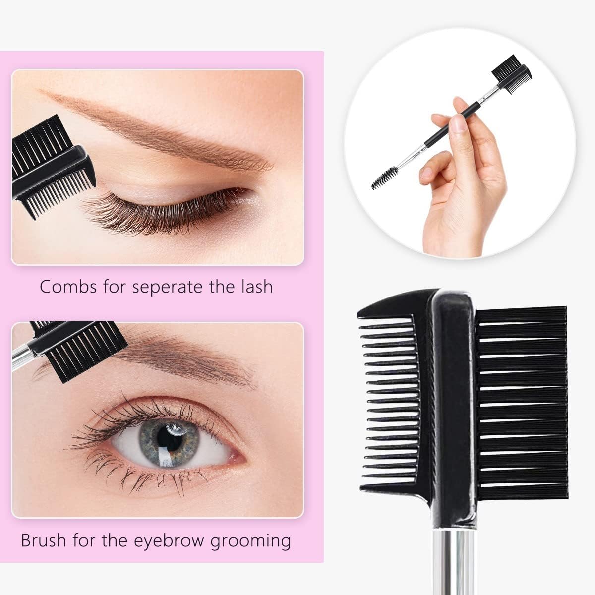 Eyelash Curlers Eyebrow Brush Kit for Women w Lash Curler, Eyelash Comb Seperator, Mascara Brushes, Eyelash Extension Tweezers, Angled Eyebrow Brush and Comb, 10 Silicone Refills Pads for Lash & Brow-FemmiqueWomen
