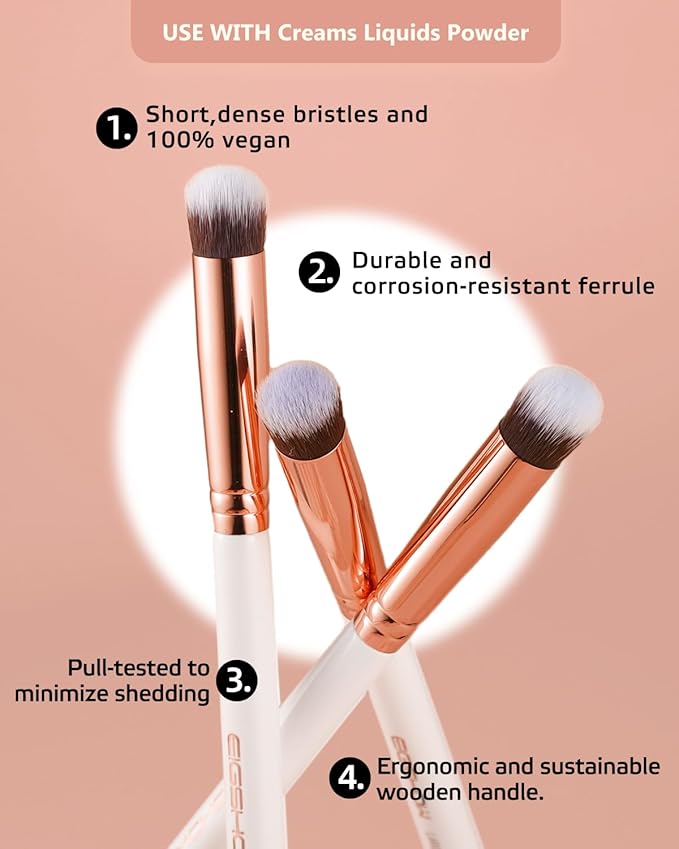 Eyeshadow Primer Brush Concealer Brush Crease Brush Eyeshadow Makeup Brush - Ivory-FemmiqueWomen