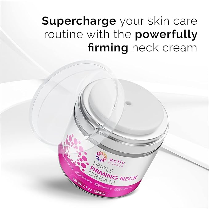ACTIVSCIENCE Neck Firming Cream - Natural Anti-Aging Facial Moisturizer with Retinol Collagen & Hyaluronic Acid - Day & Night Anti-Wrinkle Cream - Firming, Hydrating Face Cream-FemmiqueWomen