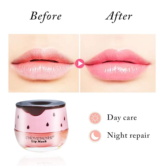 2PCS Honey Balm & Strawberry Lip Balm, Honey Lip Balm, Lip Masks for Dry and Cracked Lips with Brush, Lip Exfoliator & Moisturizer, Reduces Lips Lines & Lightens Lips, Anti-Wrinkle, Aging-FemmiqueWomen