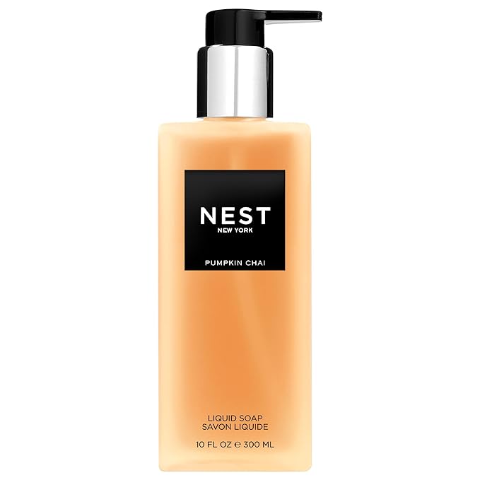 NEST New York Liquid Soap, Pumpkin Chai - 10 fl oz - Cleanses & Nourishes Skin - Approx. 300 Pumps Per Bottle - Gluten Free & Cruelty Free-FemmiqueWomen