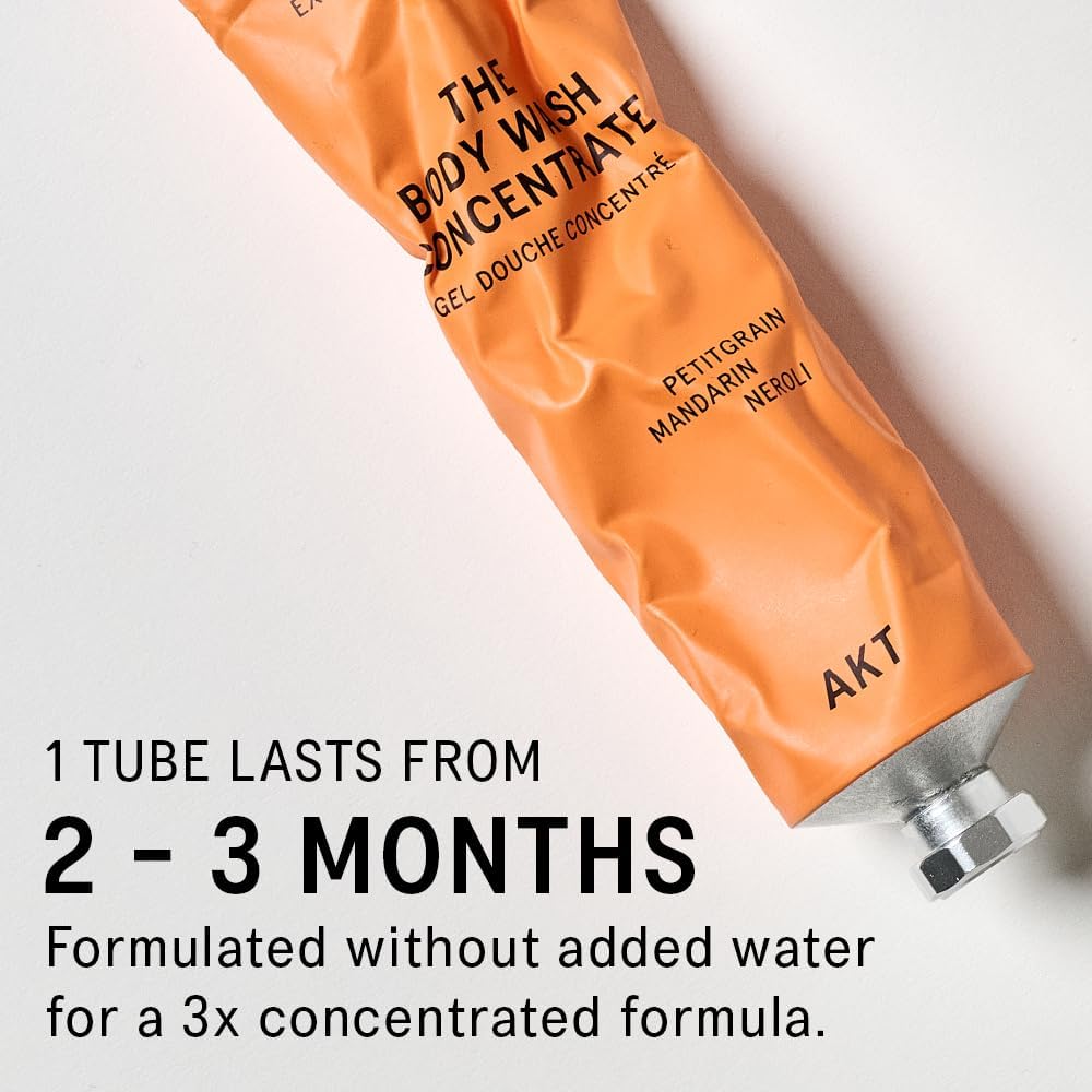 Akt The Body Wash Concentrate 3.4 Fl Oz, Natural Shower Gel with Skin-Balancing Prebiotics, Body Wash Women & Men, with Olive Squalane & Vitamin E, Sc.01 Orange Grove, All Genders-FemmiqueWomen