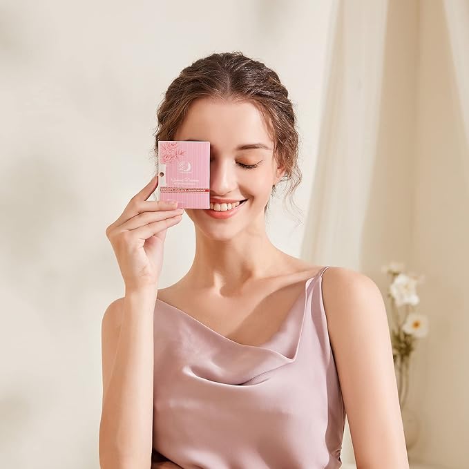 Makeup Mirror with Facial Oil Blotting Paper Sheets – 100 Counts, Silver Compact Folding Cosmetic Travel Mirror Pack (Rose)-FemmiqueWomen