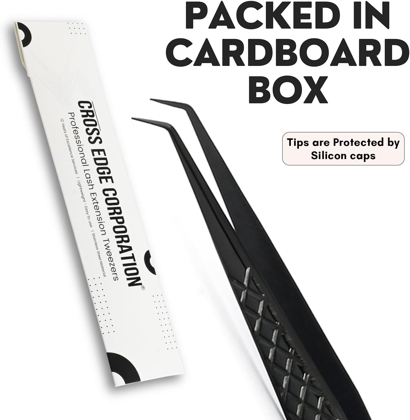 Isolation Tweezer for Eyelash Extensions – 14cm Curved Degree, Japanese Stainless Steel, Best for Individual Isolation & Classic Lashes, Eyelash Twisers (Black)-FemmiqueWomen