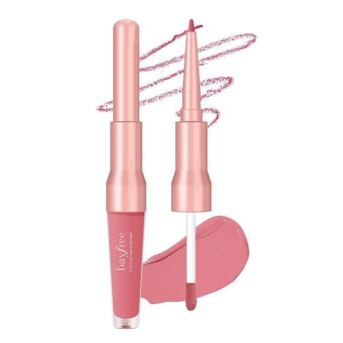 2-IN-1 Lip Liner and Lip Stain, High Pigmented Long Lasting Velvet Lip Tint, Well-Defined Lipliner, Weightless Waterproof Not Animal Tested, Matte Finish Makeup-FemmiqueWomen