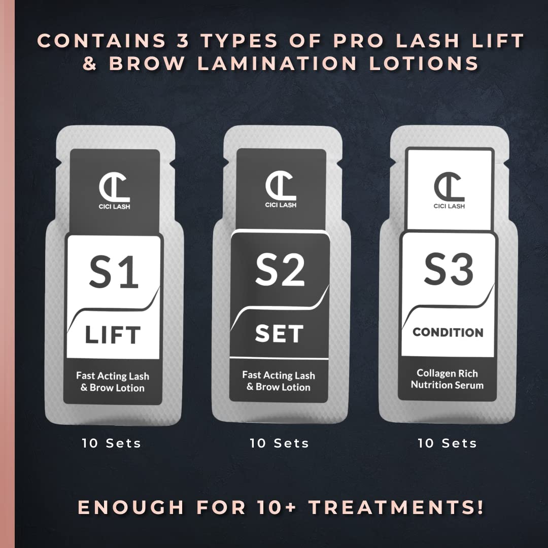 10 Sets Of Lash Lift & Brow Lamination Lotions For Professionals | Instant Perming, Lifting & Curling for Eyelashes & Eyebrows | Salon Results Lasting 6-8 Weeks | 10 Semi Permanent Treatments Supplies-FemmiqueWomen