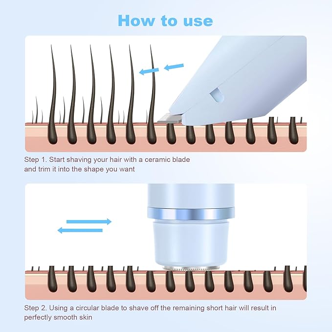 2025 New Bikini Trimmer for Women,Dermave Bikini Shaver,2-in-1 Electric Razors for Women(Blue)-FemmiqueWomen