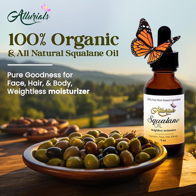 100% Organic & All Natural Plant-Based Squalane Oil for Face, Hair, & Body, Cold Pressed and Unrefined Premium Grade Multipurpose Facial Oil for Moisturize, Smooth, and Soften Skin - 1 Oz-FemmiqueWomen