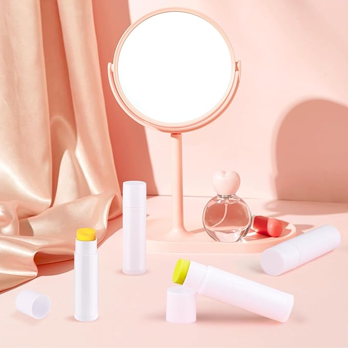 100 Pcs 5.5ml Bulk Empty Lip Balm Tubes Refillable Plastic Lip Gloss Container Travel Lipstick Tubes Chapstick Tubes Holder For DIY Homemade Lip Balm (white)-FemmiqueWomen