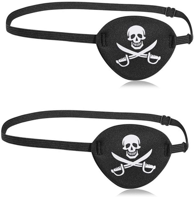 2pcs Eye Patch Mask Skull and Cross Bones with Adjustable Strap-FemmiqueWomen