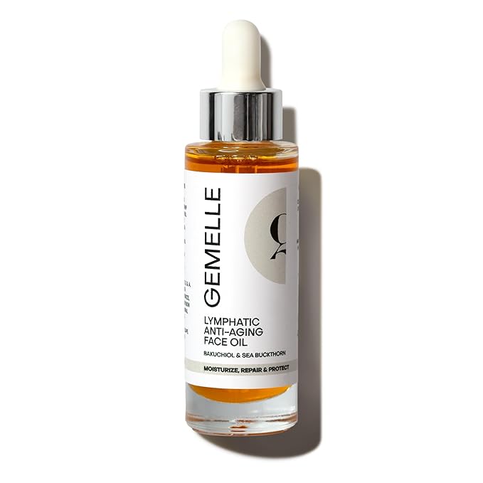 GEMELLE Lymphatic Anti-Aging Face Oil | 10x Award Winner | Vitamin C,E,A | Moisturize, Repair & Protect | Premium Natural Botanical Oil | Use with Face Massage, Lymphatic Drainage Massager - 30ml-FemmiqueWomen