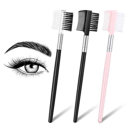 3pcs Eye Lash Brushes Separator, Eyebrow Comb for Women, Dual-Head Eyebrow Brush and Comb for Eliminating Mascara Clumps, Grooming Shaping Brow, Separating Lashes, Eyelashes Extension-FemmiqueWomen