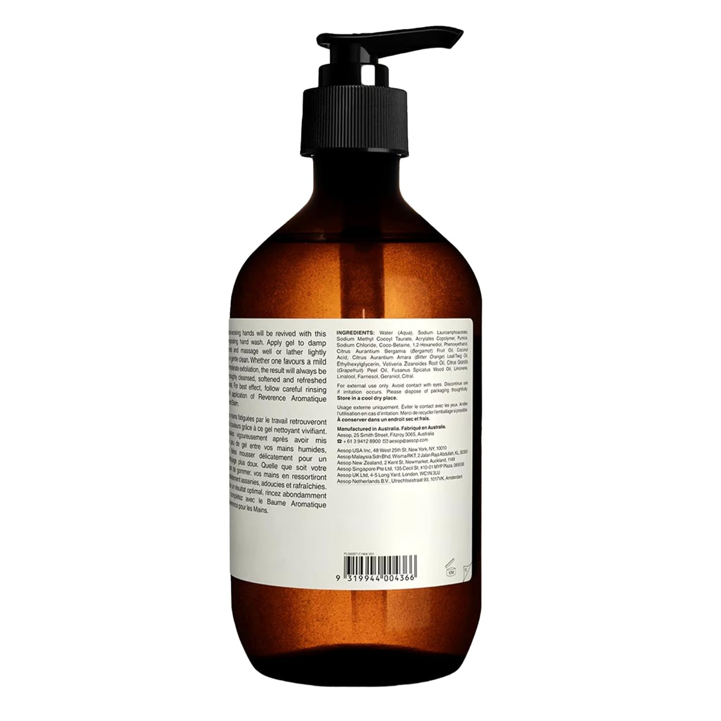 Aesop Reverence Aromatique Hand Wash | Gentle Exfoliating Hand Wash with Finely Milled Pumice | 500mL / 16.9 oz (Pack of 3)-FemmiqueWomen