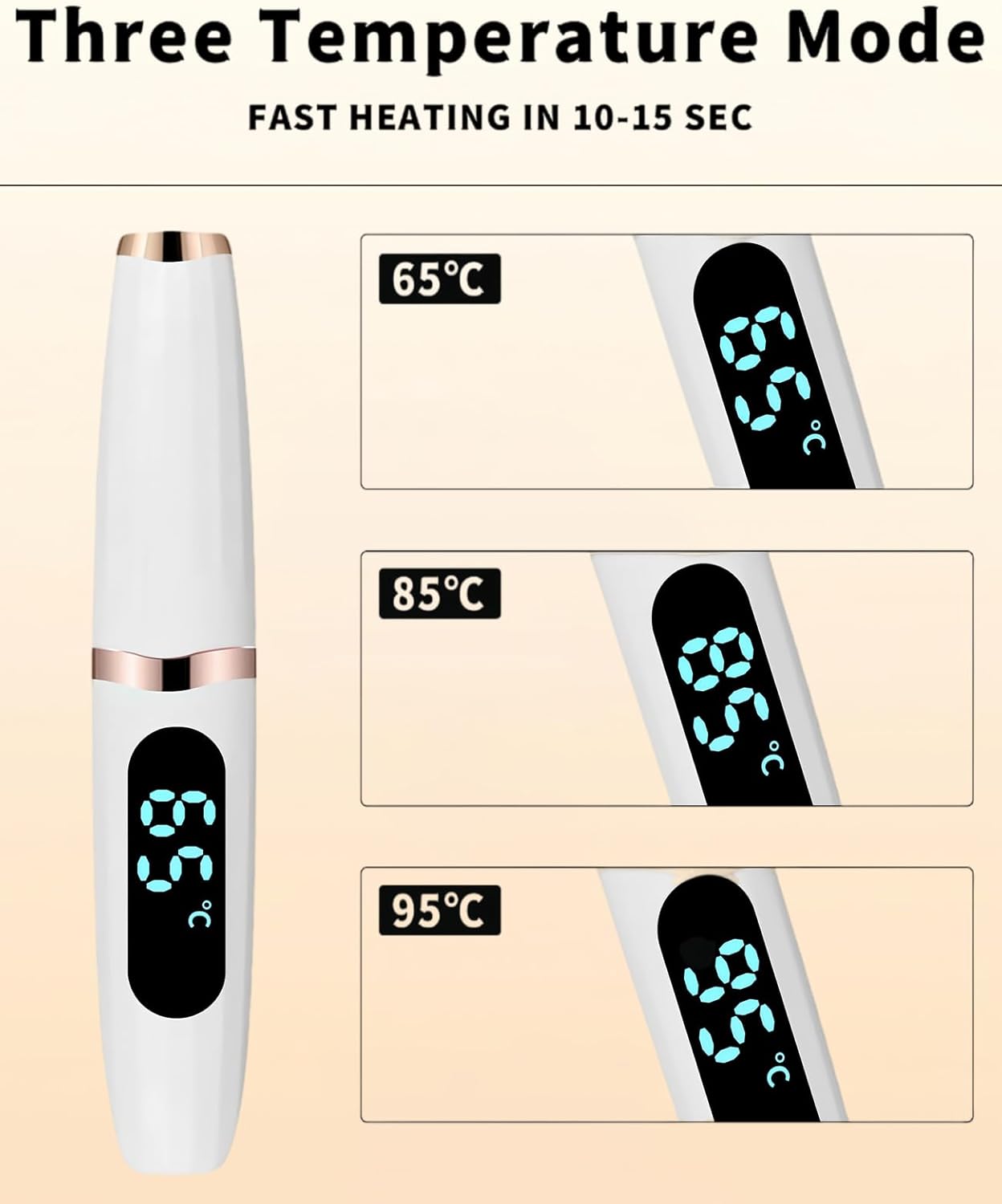 Heated Eyelash Curler, Heated Lash Curler with Led Display Electric Eye lash Curler 3 Temp Settings for Makeup Tools for Achieving A Natural Curl and Long Lasting Eyelashes, Designed for Women, White-FemmiqueWomen