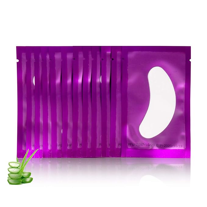 100 Pairs Set Under Eye Pads, Comfy and Cool Under Eye Patches Gel Pad for Eyelash Extensions Eye Mask Beauty Tool (Purple)-FemmiqueWomen